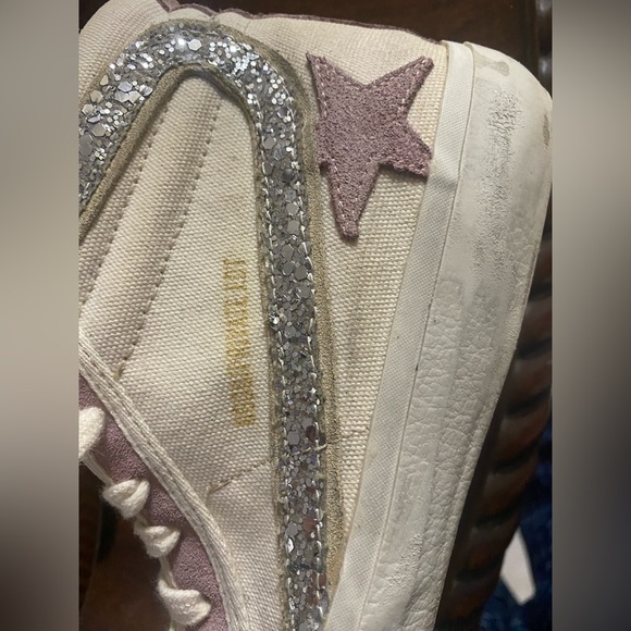 Golden Goose Pink and White High-Top Sneakers - Picture 3 of 9